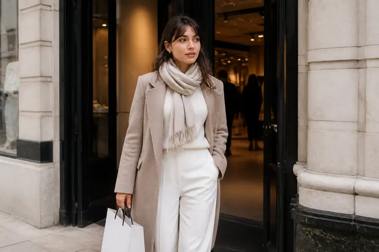 Achat d'une robe de soirée pour mariage : femme sortant d'un magasin avec un sac, robe-de-soiree-pour-mariage