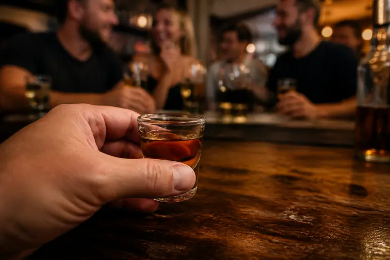 Détail d'un shooter à 3 euros, coût typique au Barberousse Paris pour événement.
