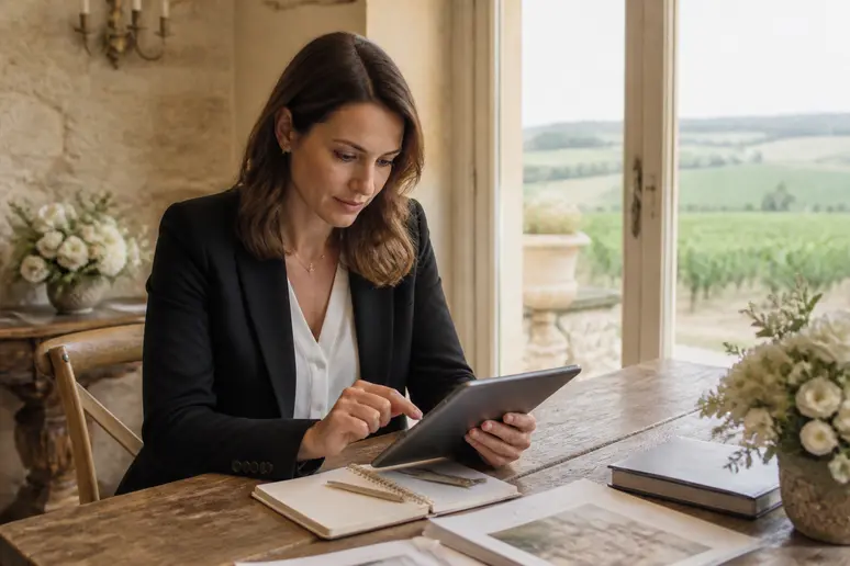 Wedding planner consultant le budget d'un mariage au chateau de Montmelas, planification soignée.