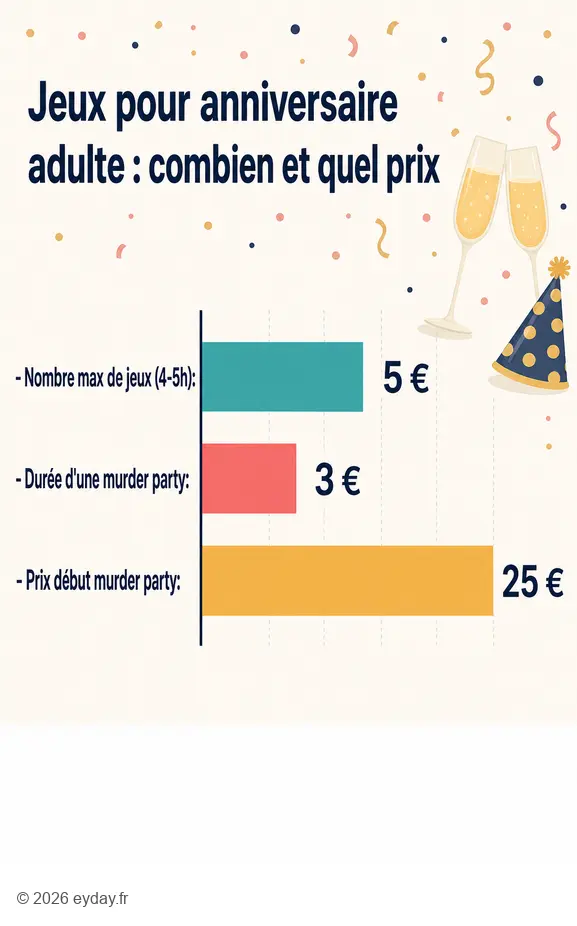 Conseils sur le nombre de jeux et le budget pour un jeu adulte d'anniversaire réussi. Idées de divertissement.