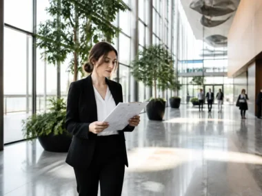 Un organisateur professionnel explore le Palais des Congrès Bordeaux organisation pour préparer un grand événement.