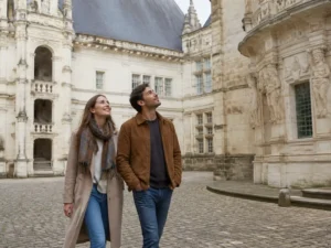 couple explorant la cour renaissance lors de leur chateau de lapalisse avis